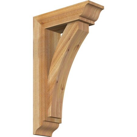 Ekena Millwork Thorton Traditional Rough Sawn Bracket w/ Offset Brace, Western Red Cedar, 6"W x 18"D x 30"H BKT0604X18X30THR01RWR